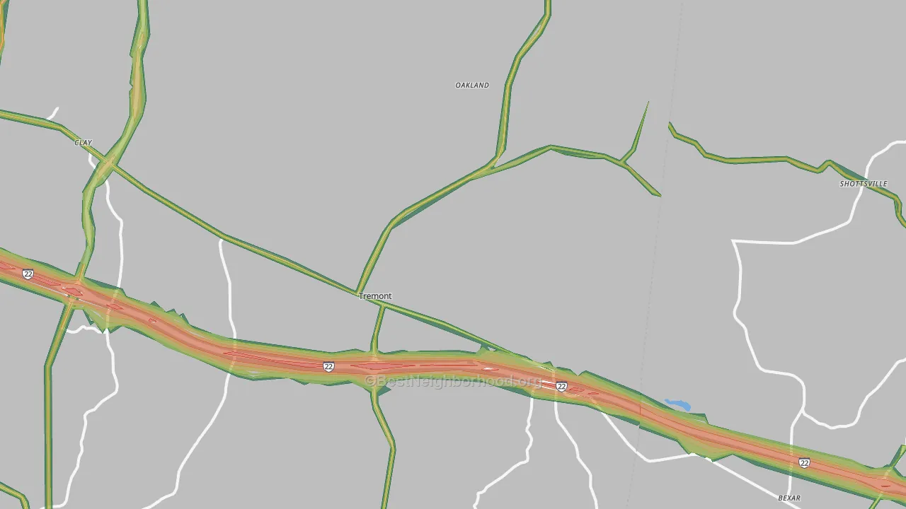 Tremont, MS Map of Noise Levels in Tremont