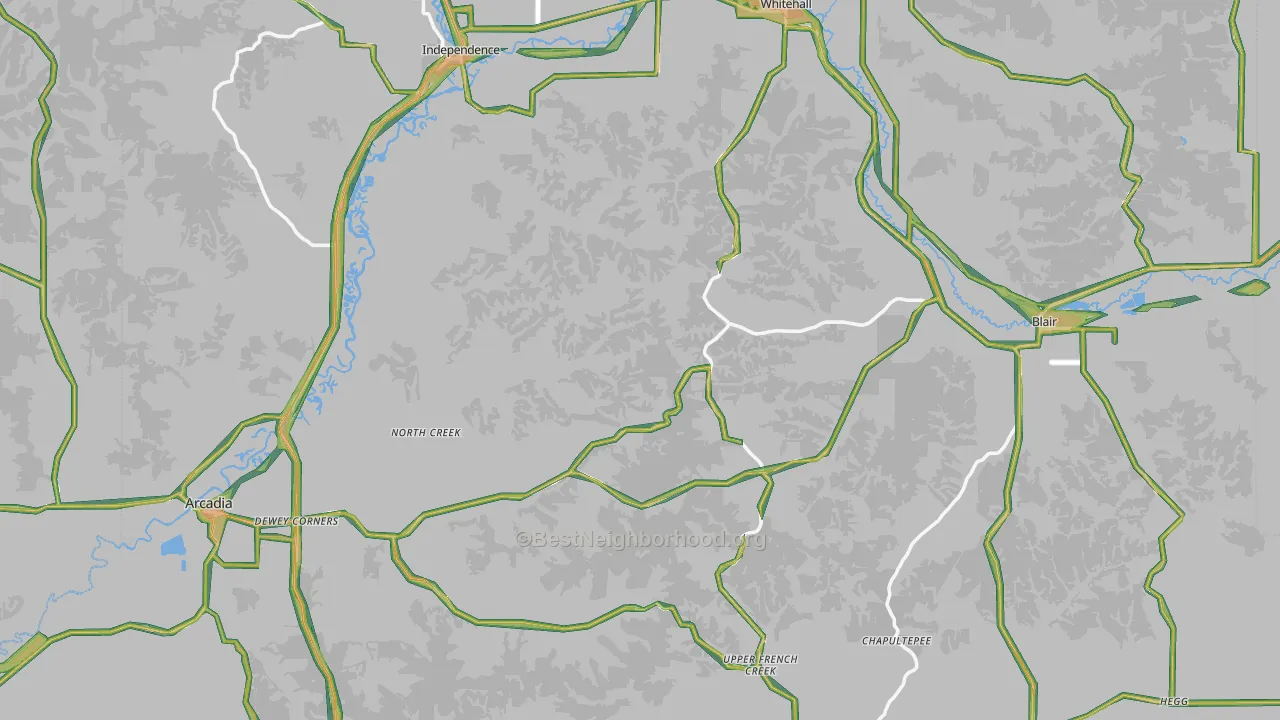 Trempealeau County, WI Map of Noise Levels in Trempealeau County