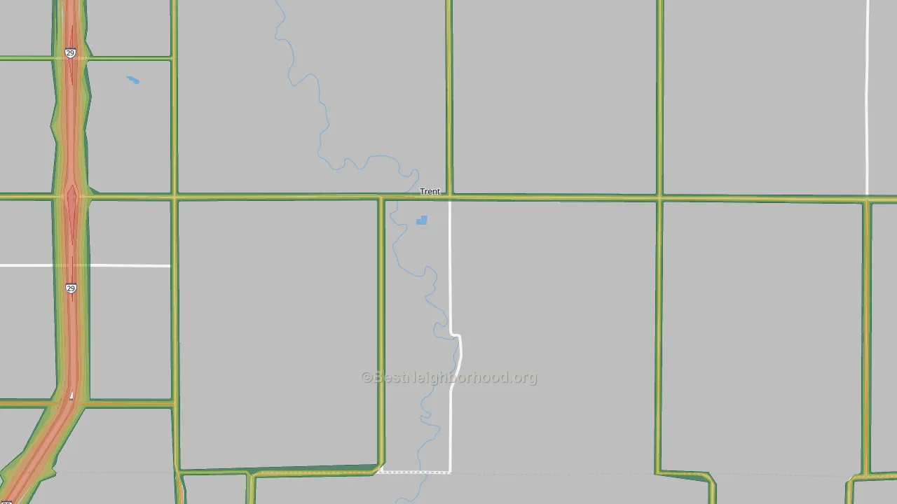 Trent, SD Map of Noise Levels in Trent