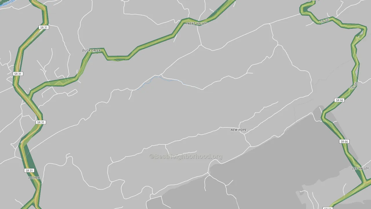 Trent Valley, TN Map of Noise Levels in Trent Valley