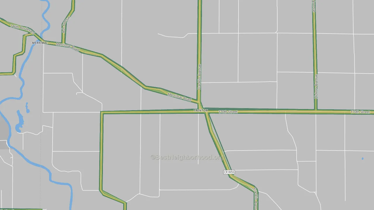 Trenton, IA Map of Noise Levels in Trenton