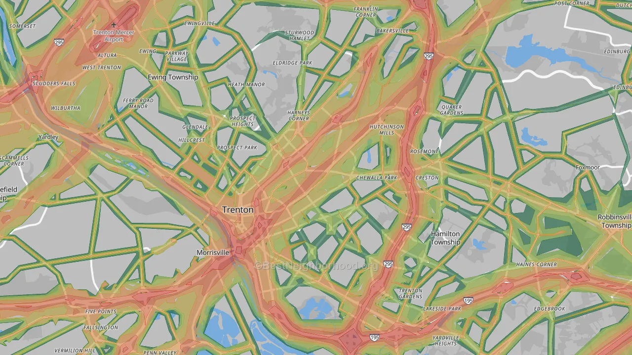 Trenton, NJ Map of Noise Levels in Trenton