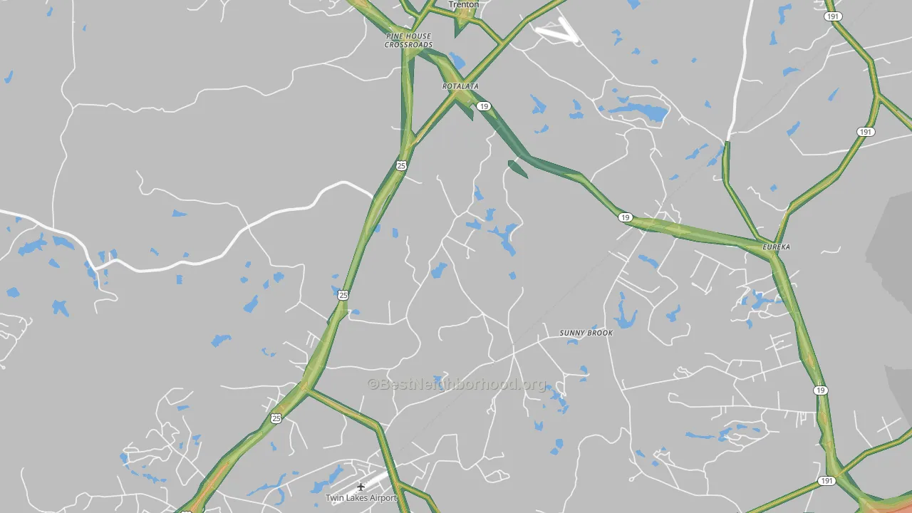 Trenton, SC Map of Noise Levels in Trenton