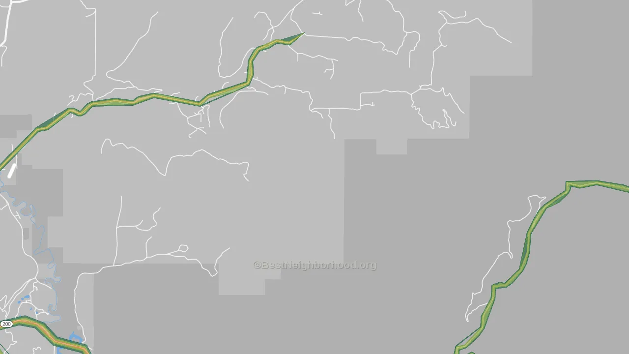 Trestle Creek, ID Map of Noise Levels in Trestle Creek