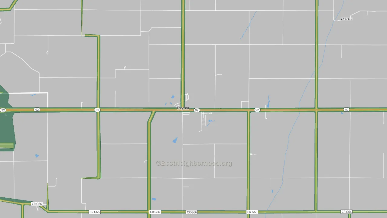 Treynor, IA Map of Noise Levels in Treynor
