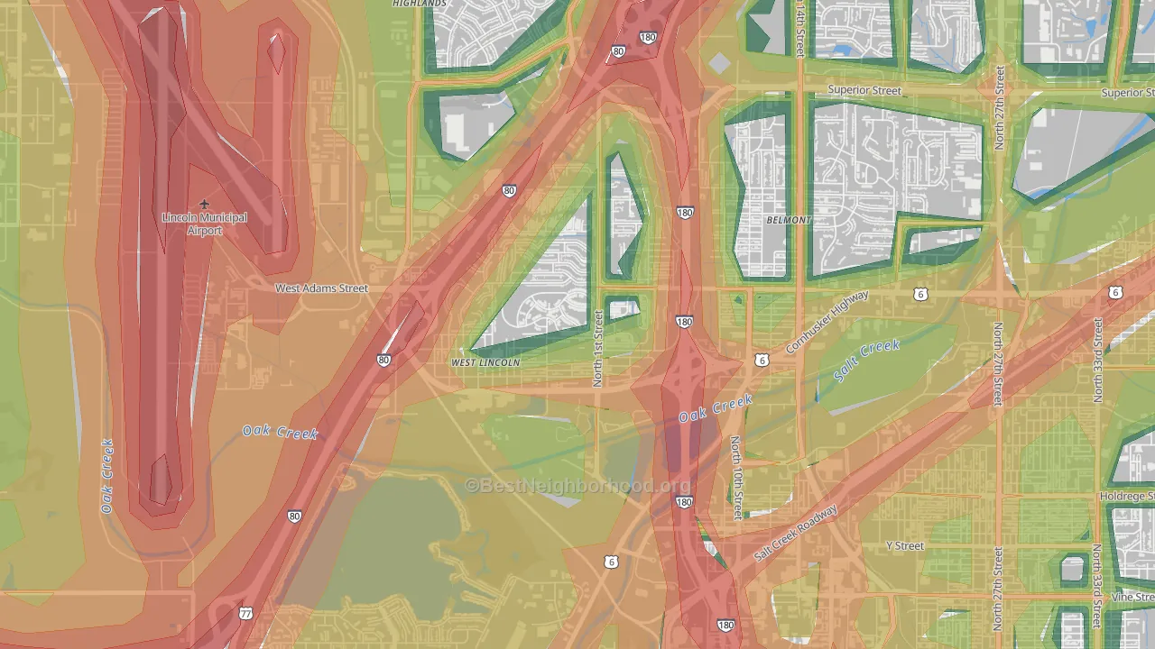 Tri-Court, Lincoln, NE Map of Noise Levels in Tri-Court