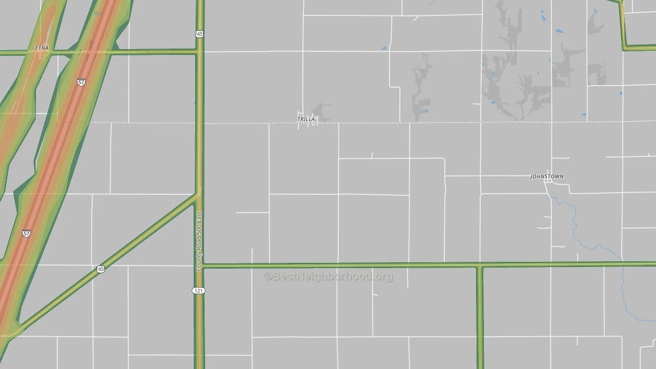 Trilla, IL Map of Noise Levels in Trilla