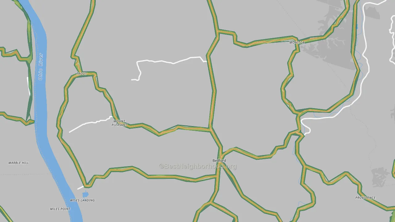 Trimble County, KY Map of Noise Levels in Trimble County