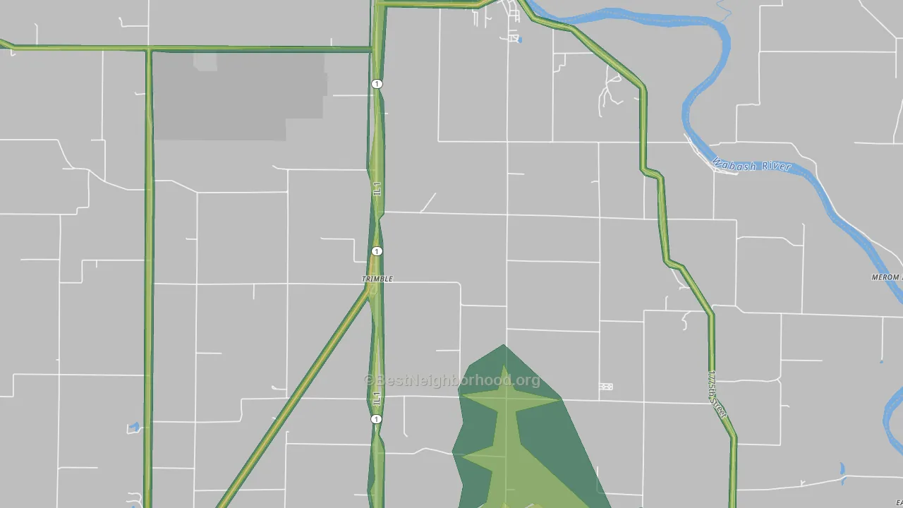 Trimble, IL Map of Noise Levels in Trimble