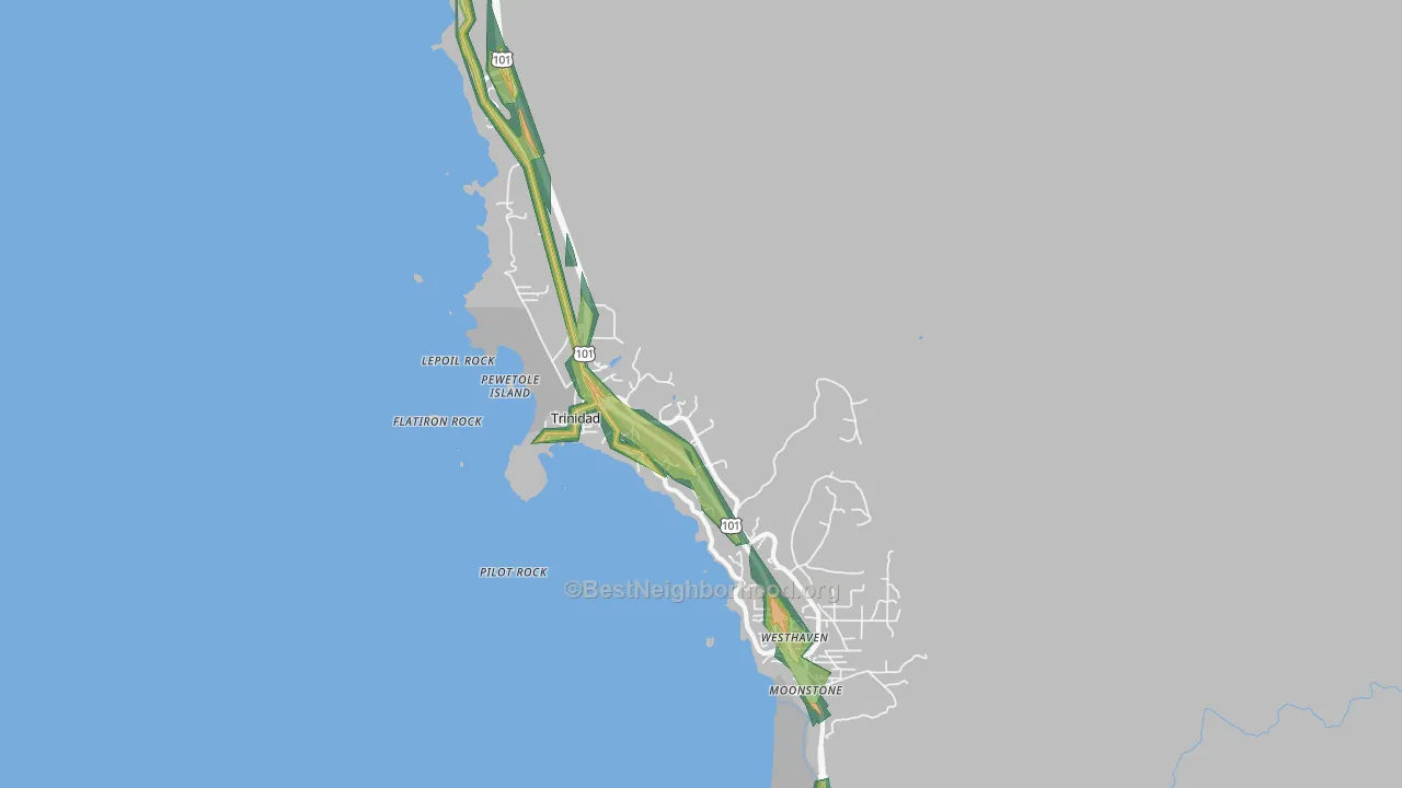 Trinidad, CA Map of Noise Levels in Trinidad