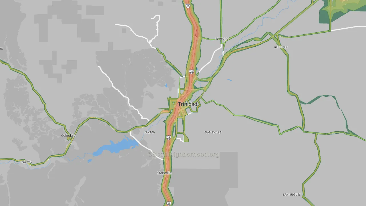Trinidad, CO Map of Noise Levels in Trinidad