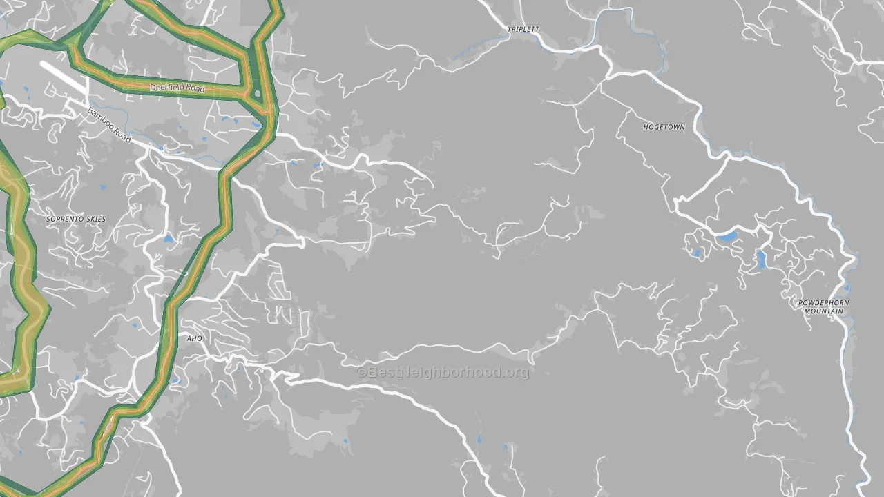 Triplett, NC Map of Noise Levels in Triplett