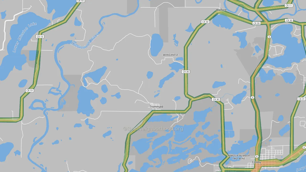 Trommald, MN Map of Noise Levels in Trommald