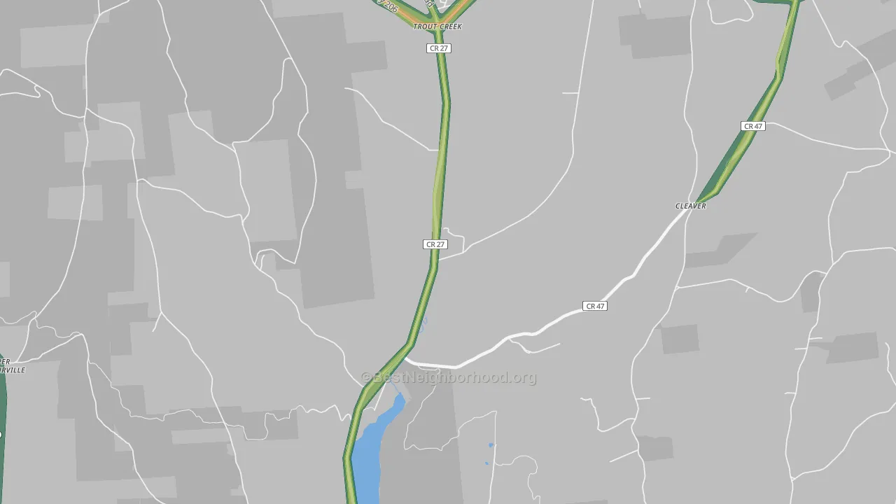 Trout Creek, NY Map of Noise Levels in Trout Creek