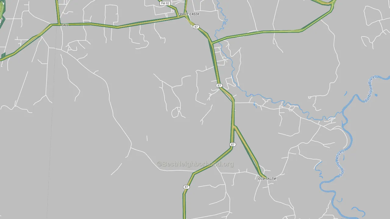 Trout Creek, TX Map of Noise Levels in Trout Creek