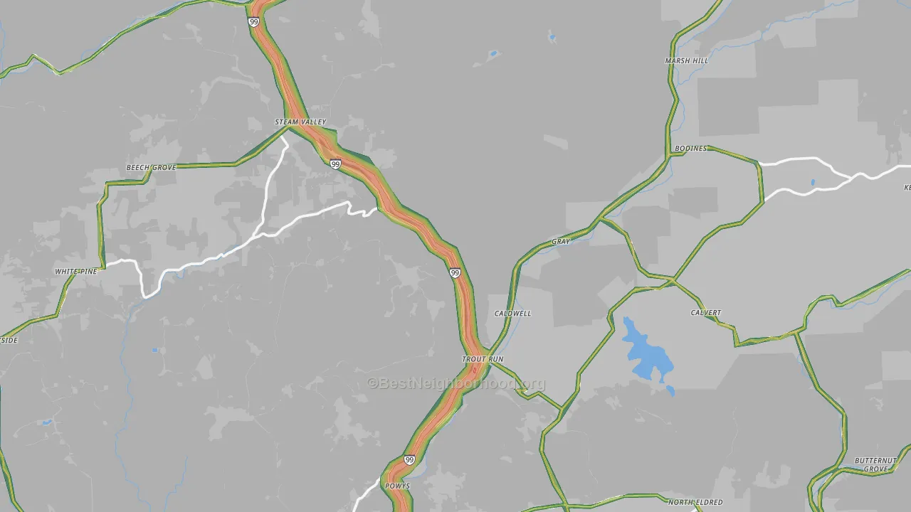 Trout Run, PA Map of Noise Levels in Trout Run