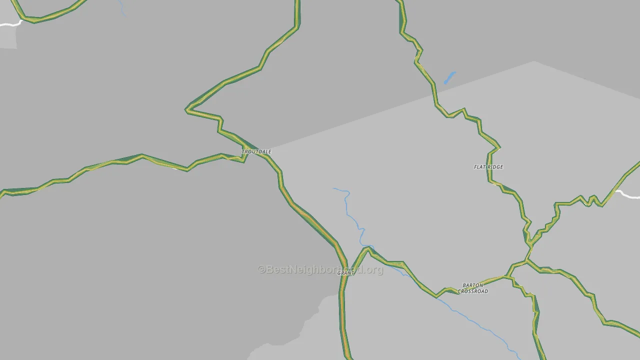 Troutdale, VA Map of Noise Levels in Troutdale