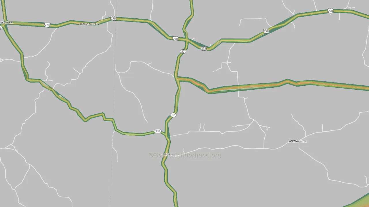 Troy, AR Map of Noise Levels in Troy