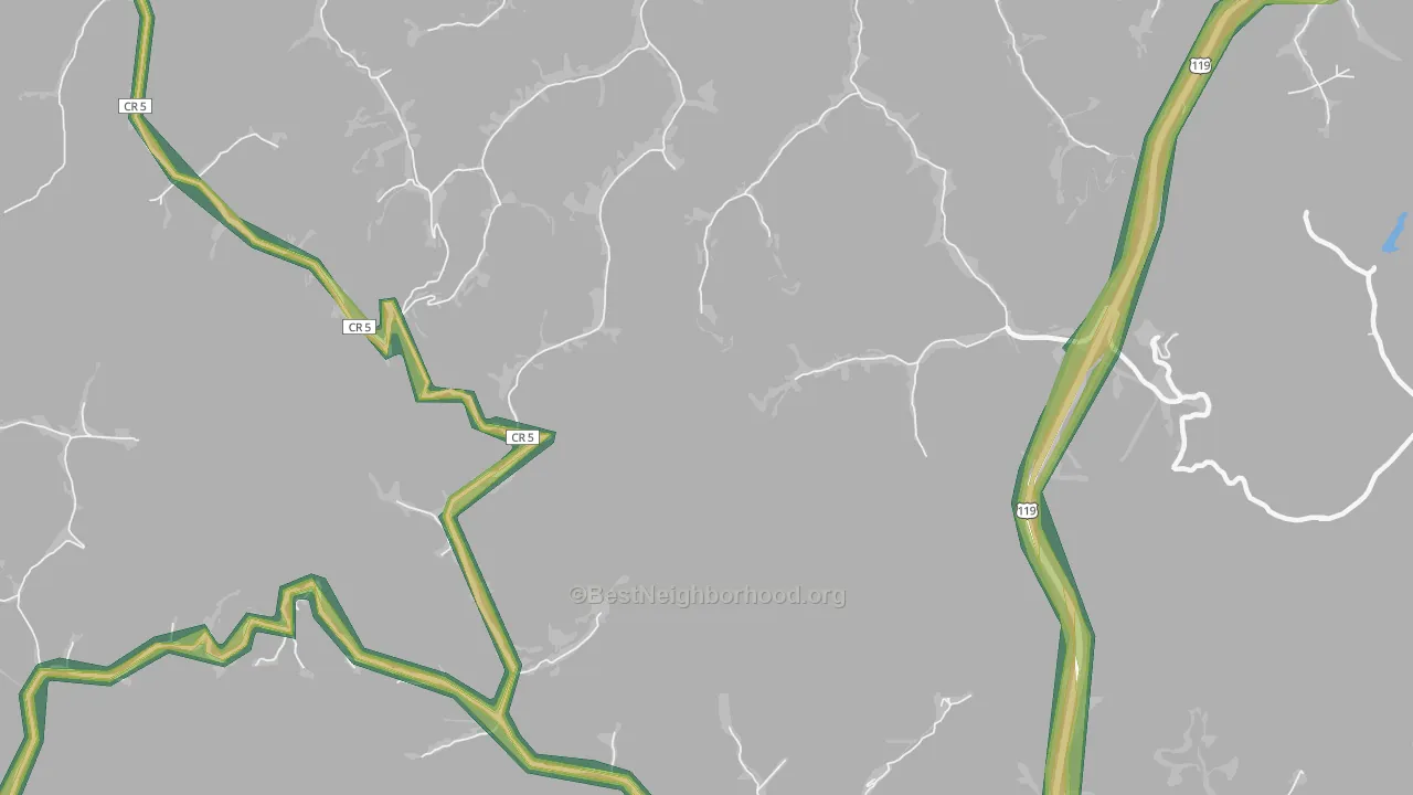 Troy Town, WV Map of Noise Levels in Troy Town