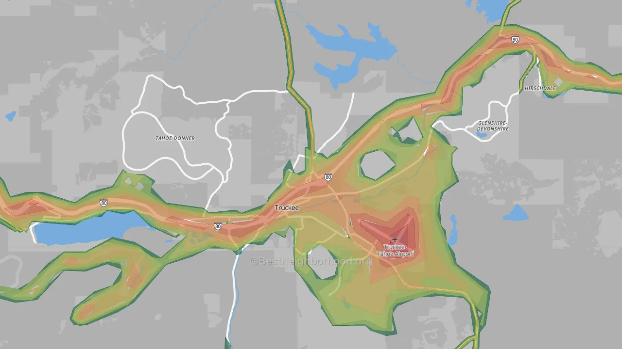 Truckee, CA Map of Noise Levels in Truckee