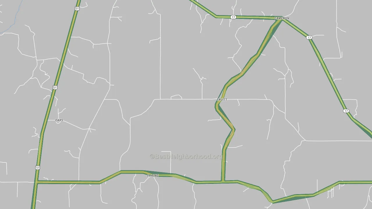 Truitt, MS Map of Noise Levels in Truitt