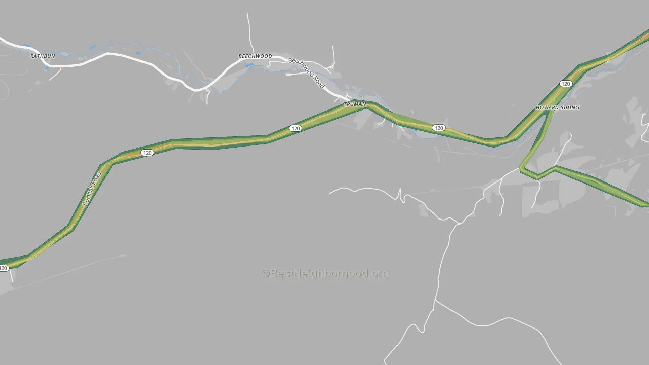 Truman, PA Map of Noise Levels in Truman