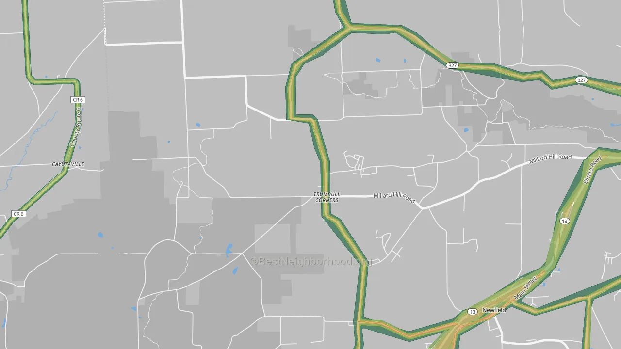 Trumbull Corners, NY Map of Noise Levels in Trumbull Corners