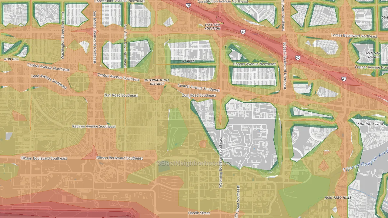 Trumbull Village, Albuquerque, NM Map of Noise Levels in Trumbull Village