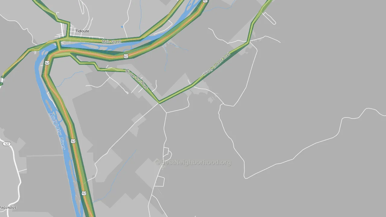 Trunkeyville, PA Map of Noise Levels in Trunkeyville