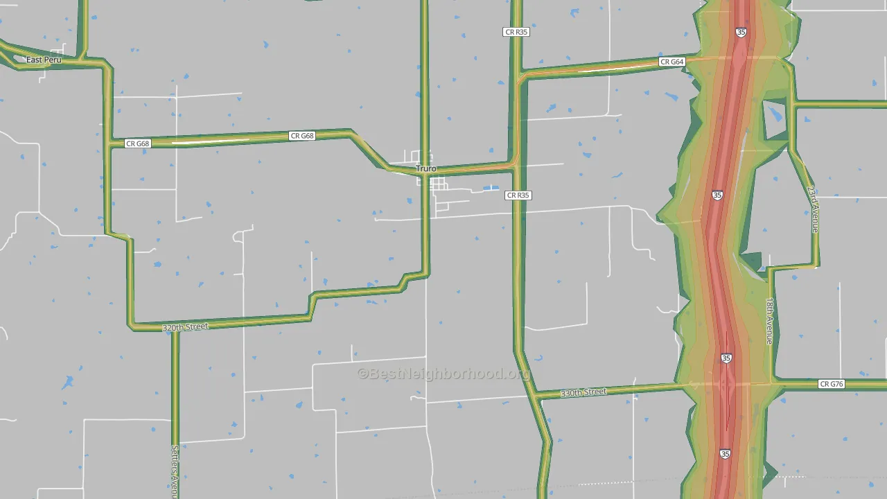Truro, IA Map of Noise Levels in Truro