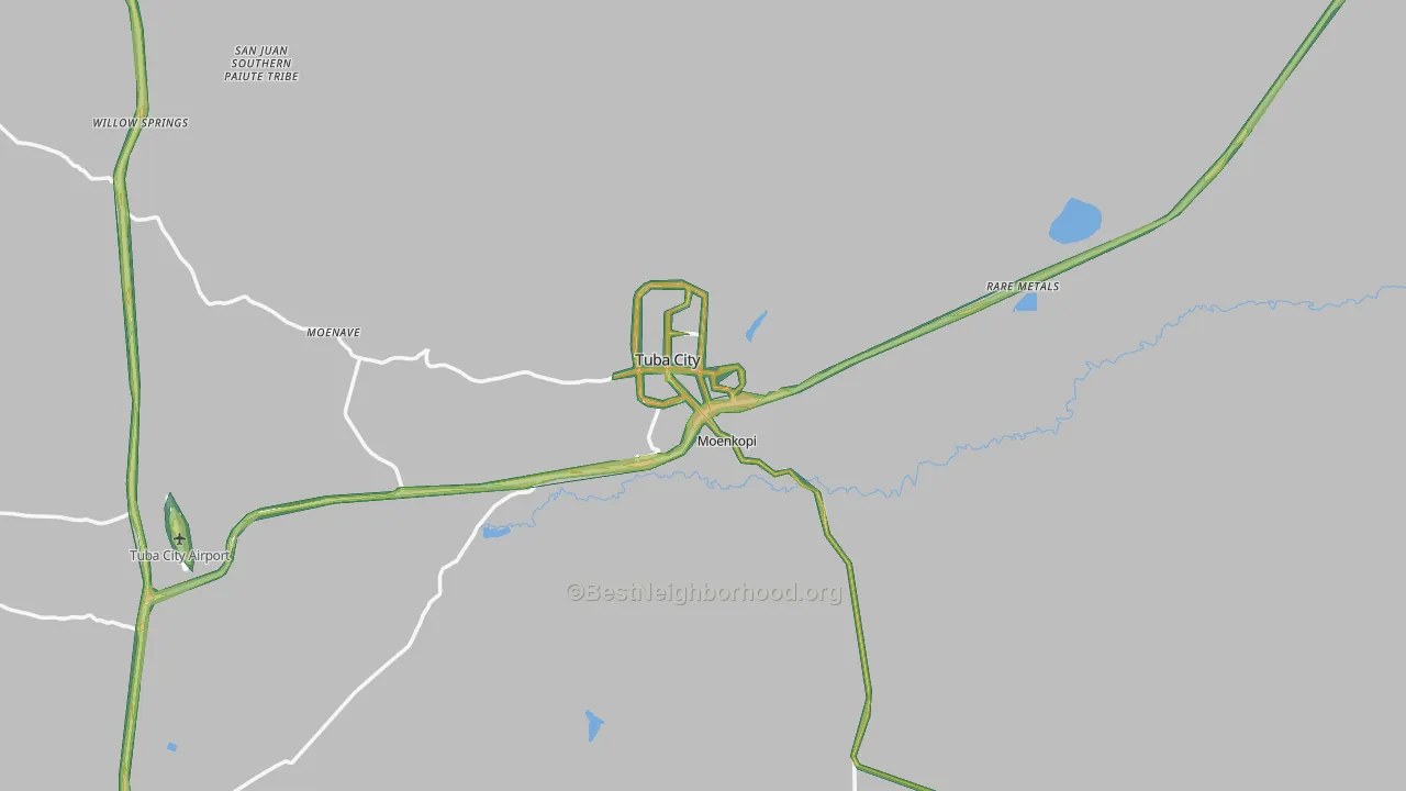 Tuba City, AZ Map of Noise Levels in Tuba City