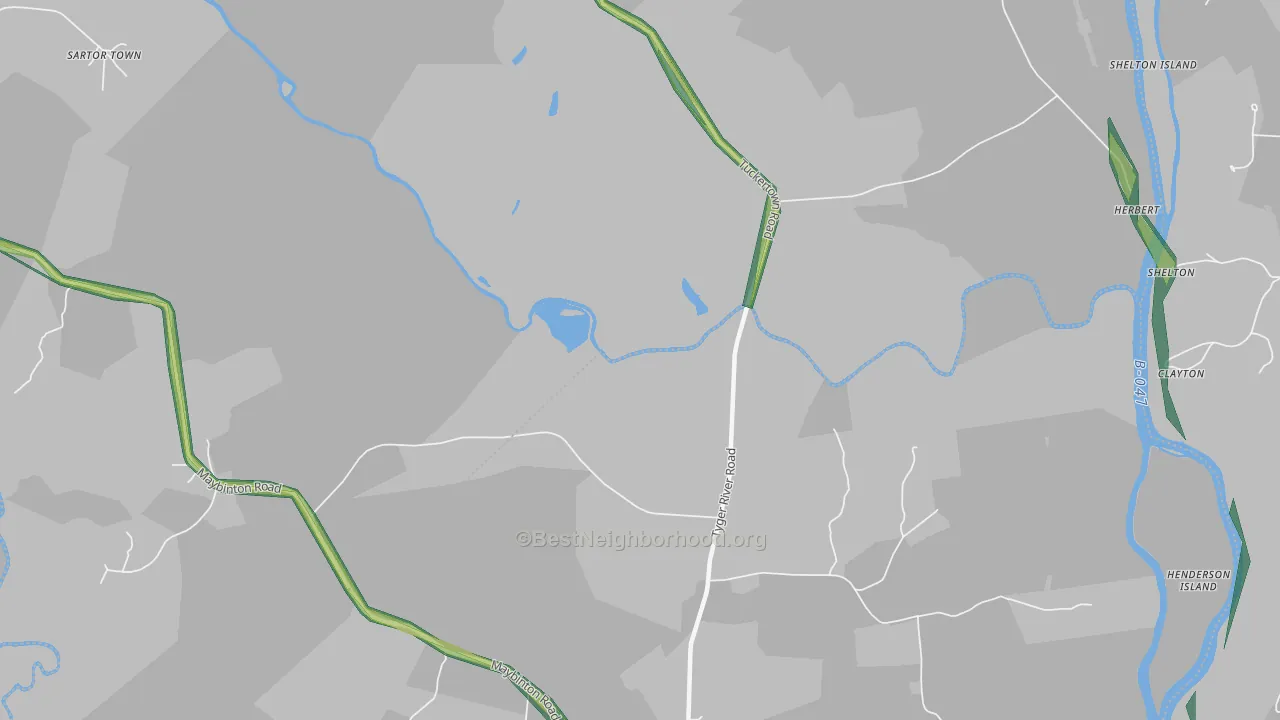 Tuckertown, SC Map of Noise Levels in Tuckertown