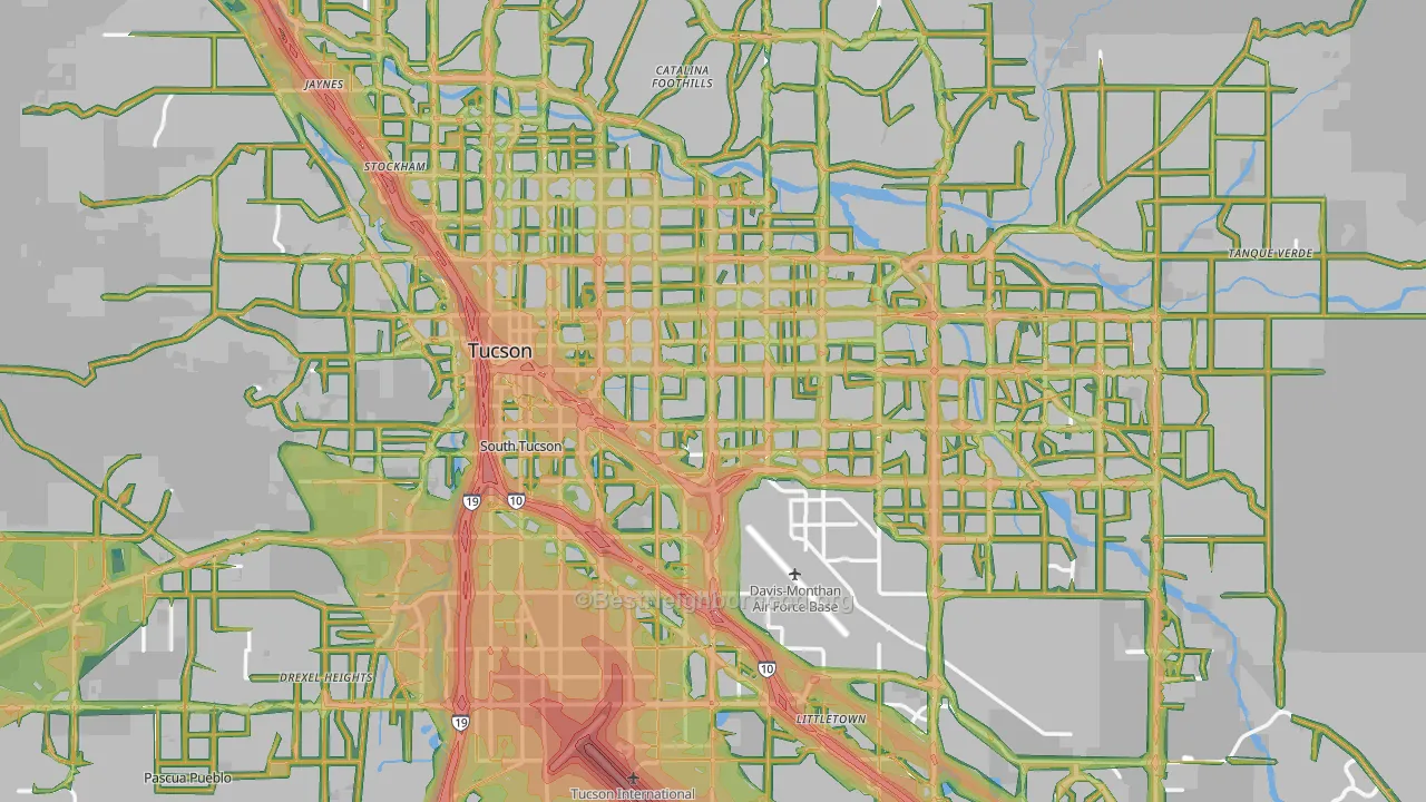 Tucson, AZ Map of Noise Levels in Tucson