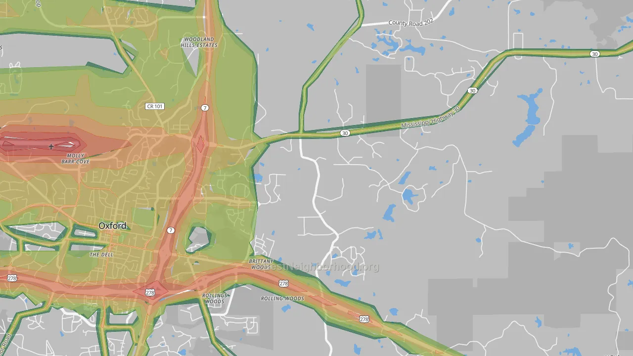 Tula, MS Map of Noise Levels in Tula