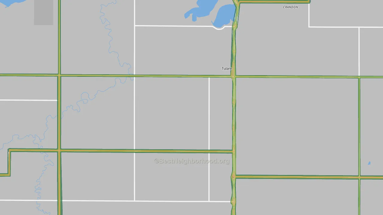 Tulare, SD Map of Noise Levels in Tulare