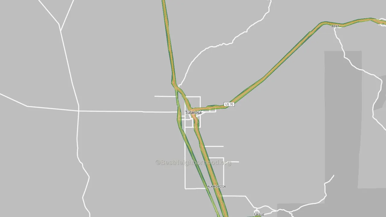 Tularosa, NM Map of Noise Levels in Tularosa
