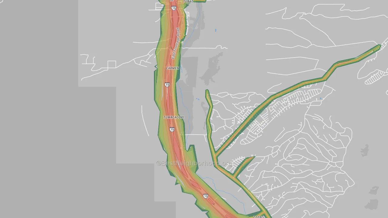 Tumacacori, AZ Map of Noise Levels in Tumacacori