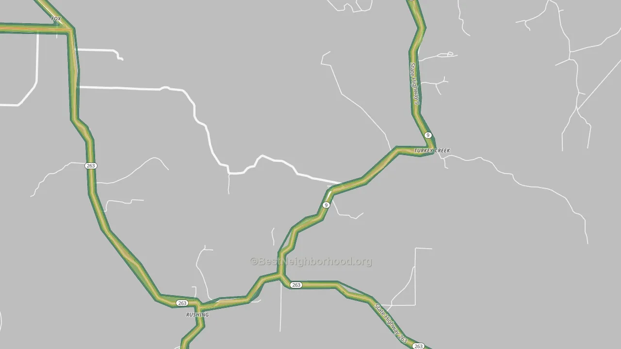 Turkey Creek, AR Map of Noise Levels in Turkey Creek