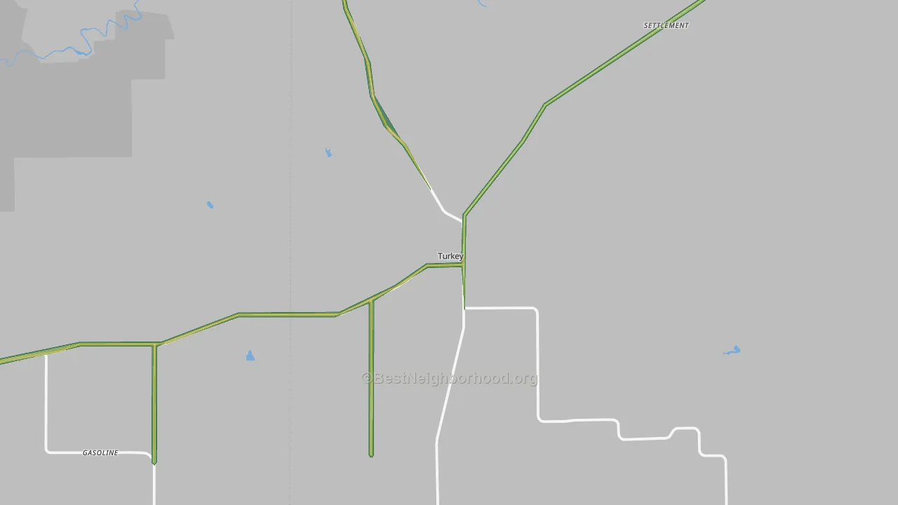 Turkey, TX Map of Noise Levels in Turkey