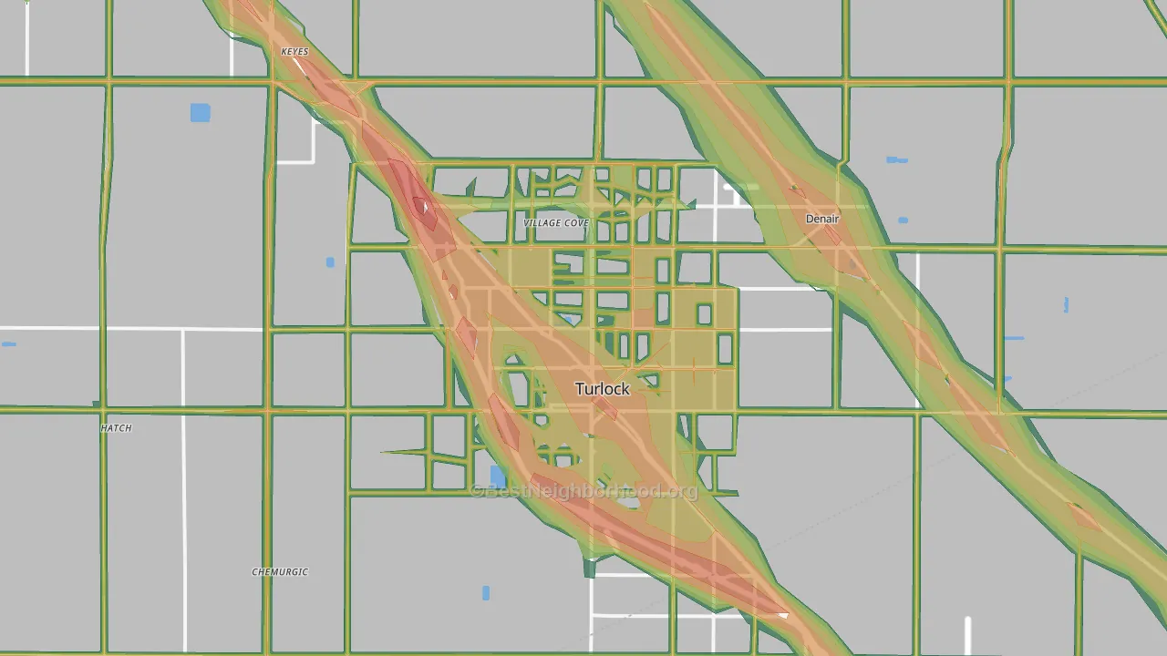 Turlock, CA Map of Noise Levels in Turlock