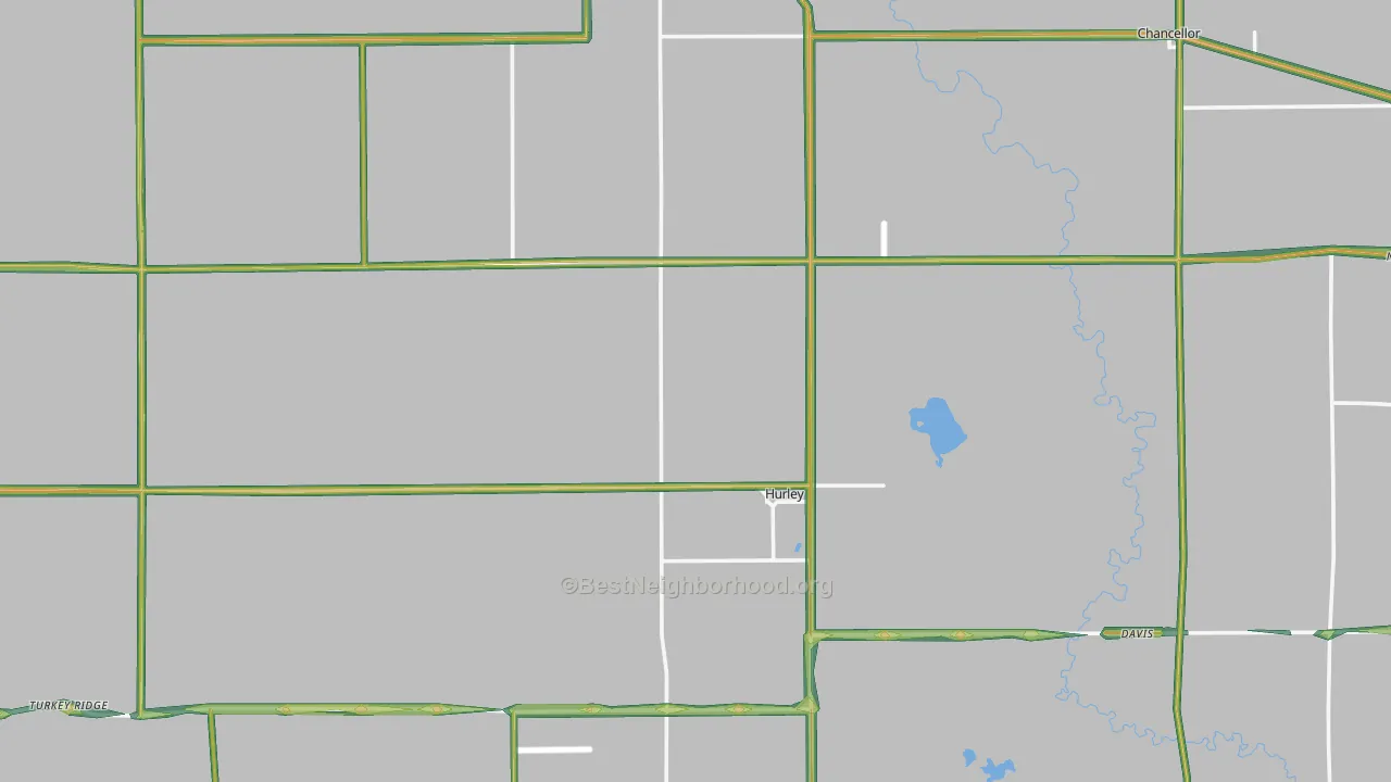 Turner County, SD Map of Noise Levels in Turner County