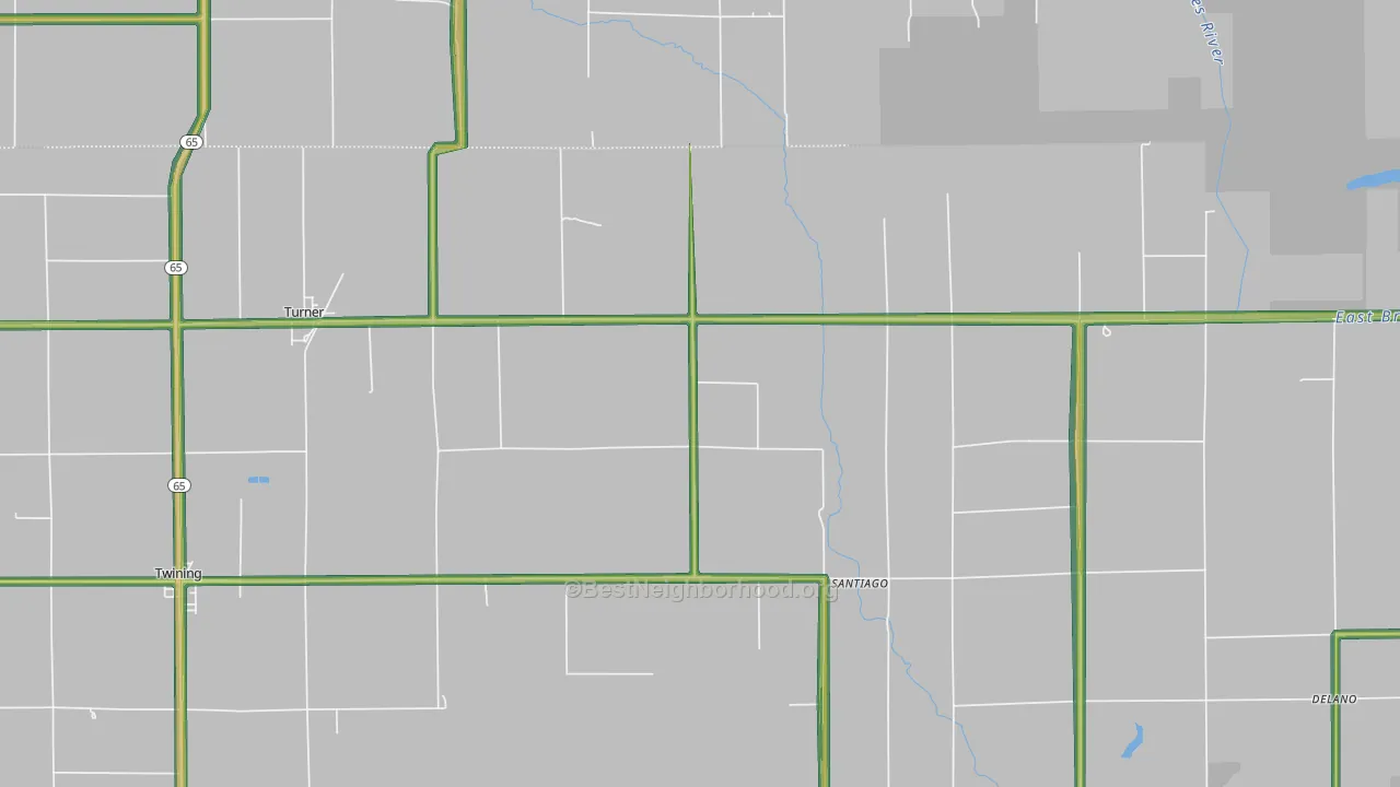 Turner, MI Map of Noise Levels in Turner