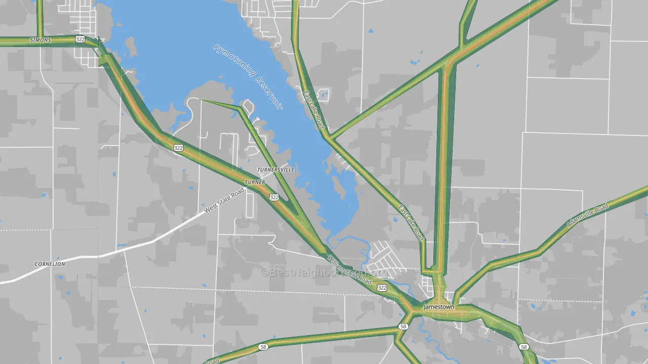 Turnersville, PA Map of Noise Levels in Turnersville