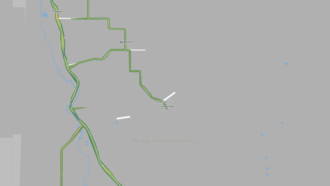 Turnerville, WY Map of Noise Levels in Turnerville