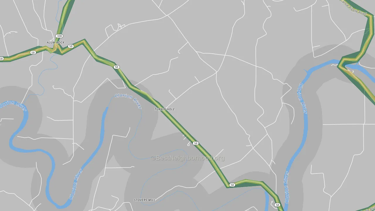 Turnip Hole, PA Map of Noise Levels in Turnip Hole