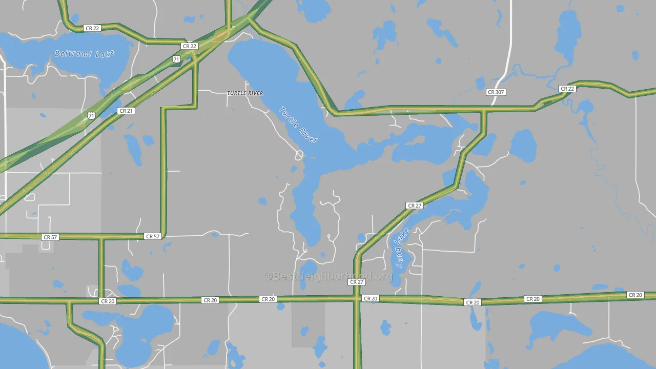 Turtle River, MN Map of Noise Levels in Turtle River