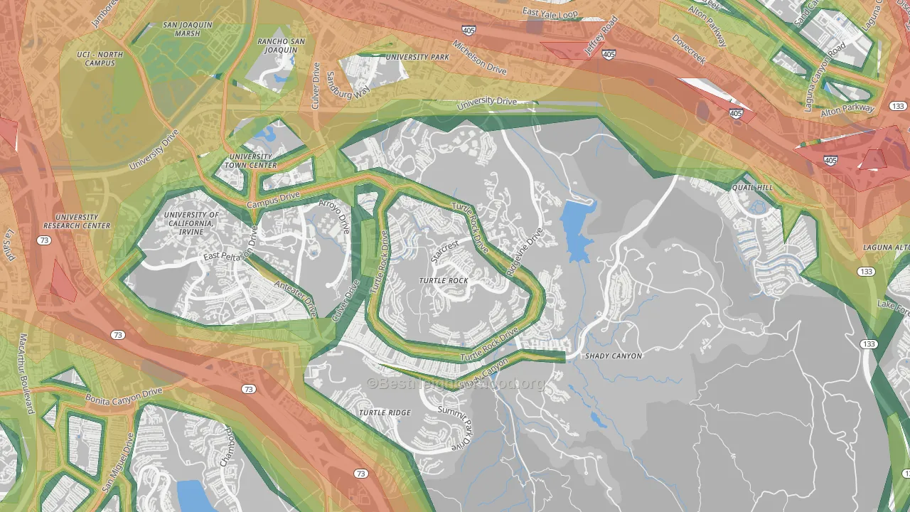 Turtle Rock, Irvine, CA Map of Noise Levels in Turtle Rock