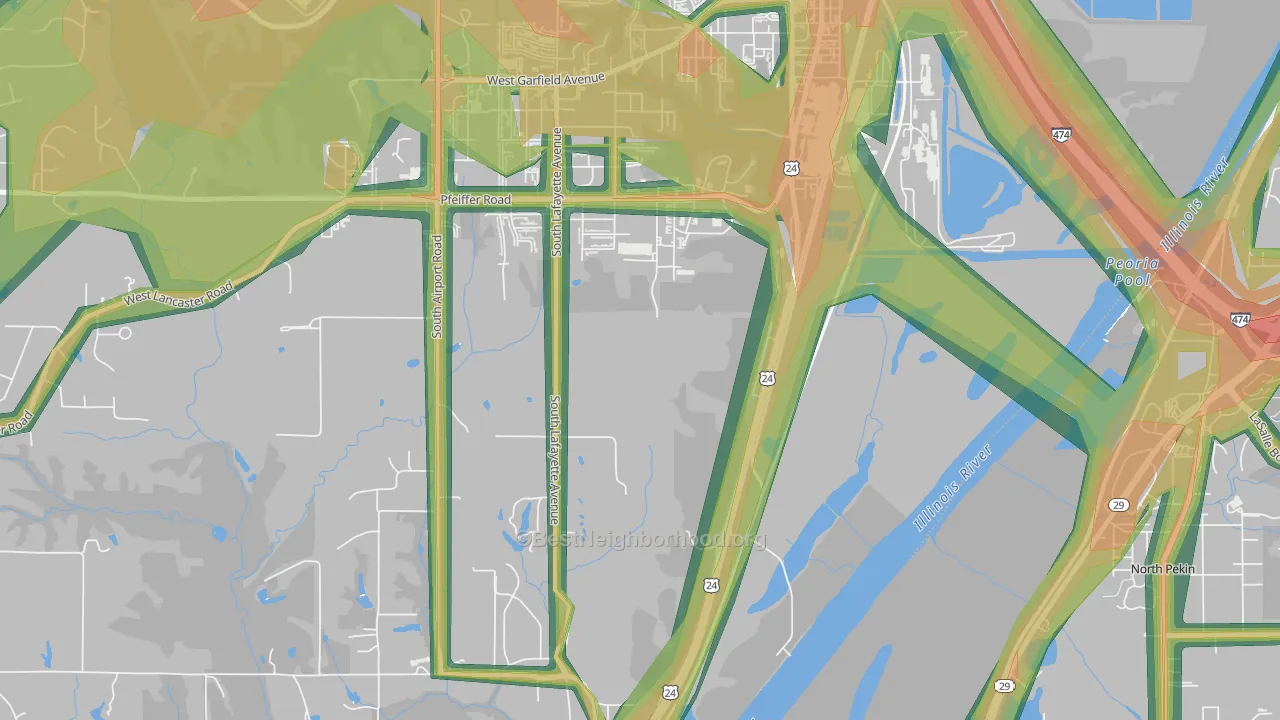 Tuscarora, IL Map of Noise Levels in Tuscarora