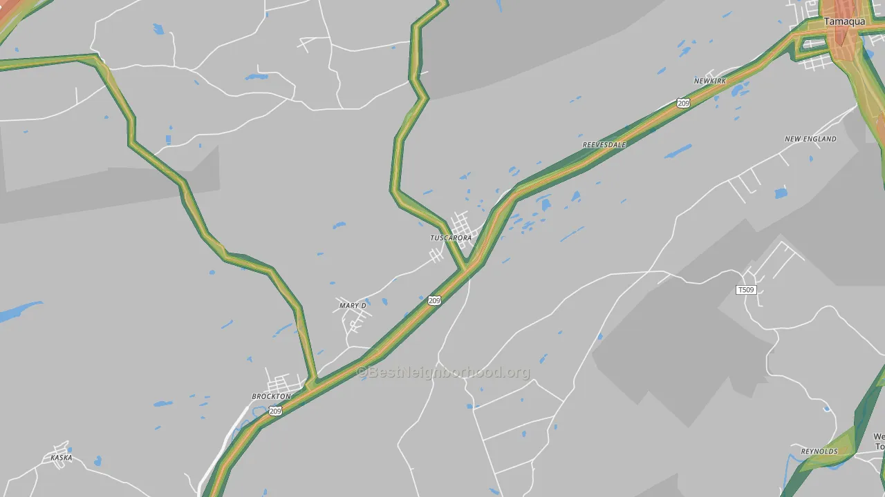 Tuscarora, PA Map of Noise Levels in Tuscarora