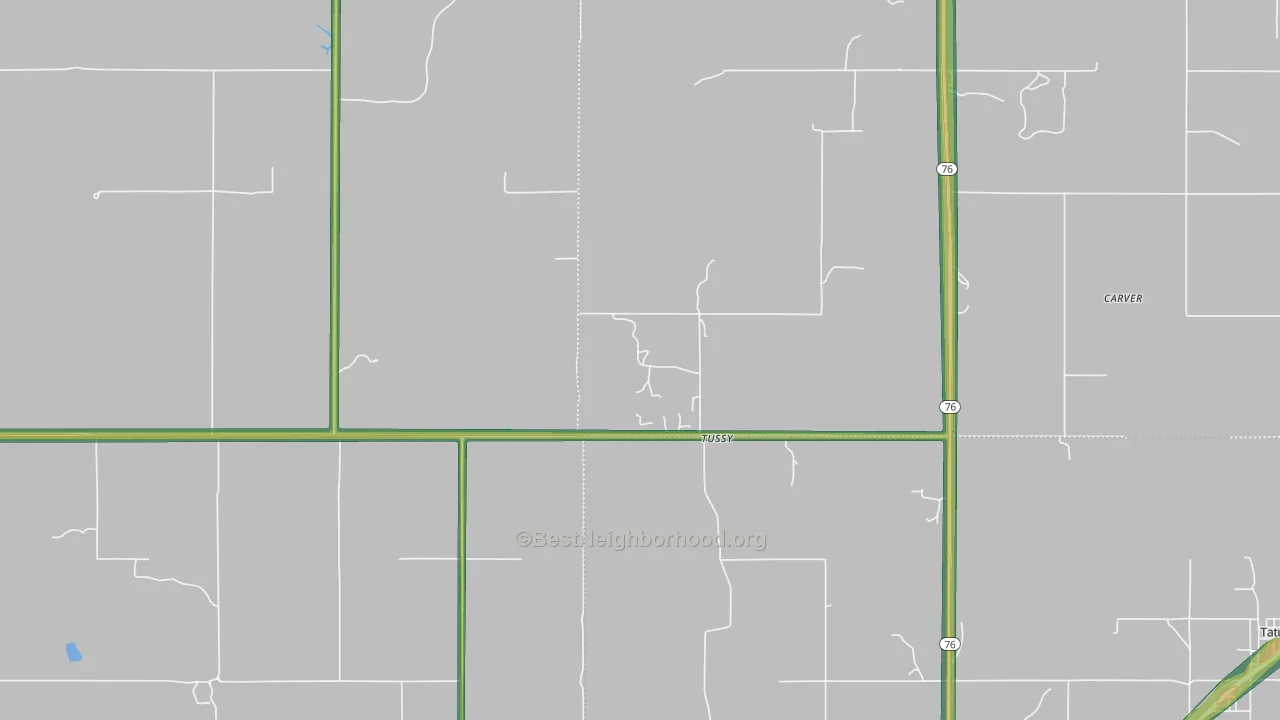 Tussy, OK Map of Noise Levels in Tussy